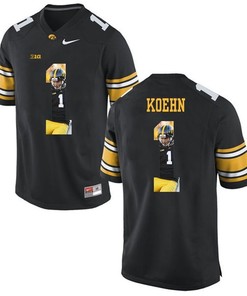 Male Iowa Hawkeyes Black Marshall Koehn College Football Jersey