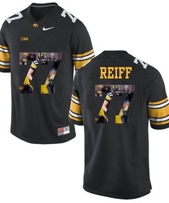 Male Iowa Hawkeyes Black Riley Reiff College Football Jersey