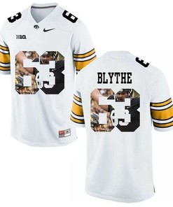Male Iowa Hawkeyes White Austin Blythe College Football Jersey