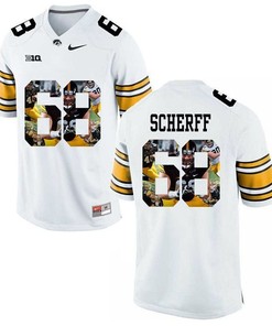 Male Iowa Hawkeyes White Brandon Scherff College Football Jersey