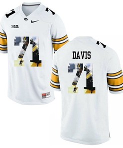 Male Iowa Hawkeyes White Carl Davis College Football Jersey