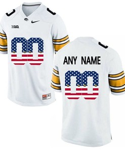 Male Iowa Hawkeyes White Custom College Football Limited Jersey