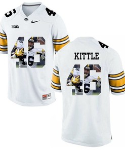 Male Iowa Hawkeyes White George Kittle College Football Jersey