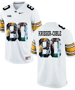 Male Iowa Hawkeyes White Henry Krieger-Coble College Football Jersey