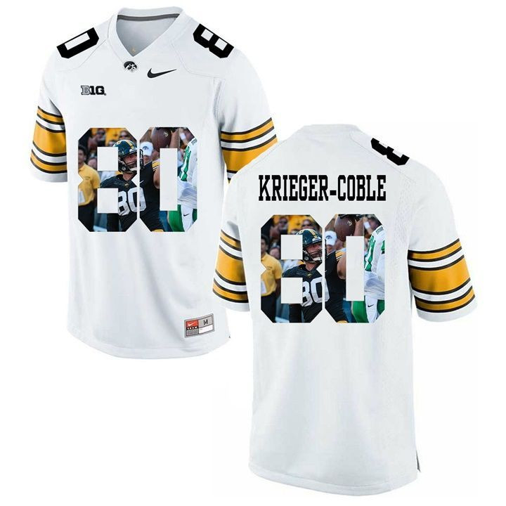 Male Iowa Hawkeyes White Henry Krieger-Coble College Football Jersey