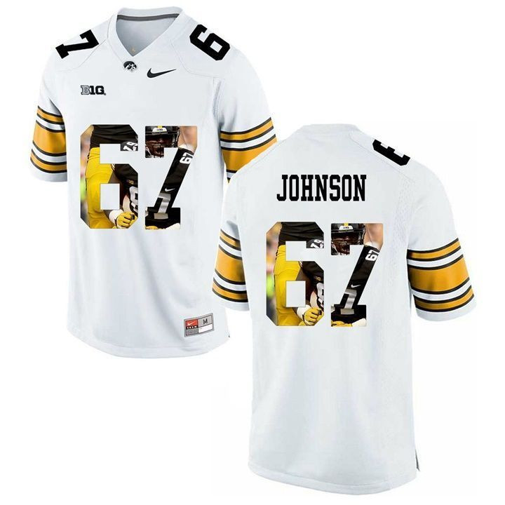Male Iowa Hawkeyes White Jaleel Johnson College Football Jersey - Bluefink