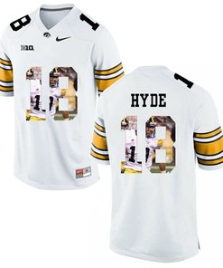 Male Iowa Hawkeyes White Micah Hyde College Football Jersey