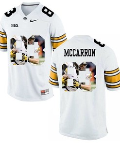 Male Iowa Hawkeyes White Riley McCarron College Football Jersey