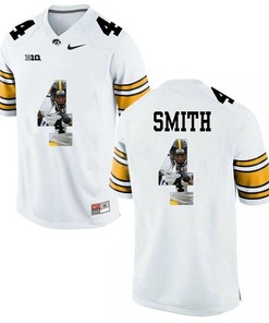 Male Iowa Hawkeyes White Tevaun Smith College Football Jersey