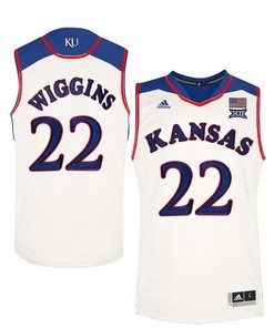 Male Kansas Jayhawks White Andrew Wiggins College Basketball Jersey