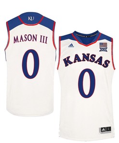Male Kansas Jayhawks White Frank Mason III College Basketball Jersey