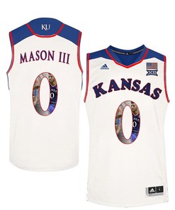 Male Kansas Jayhawks White Frank Mason III College Basketball Portrait Jersey