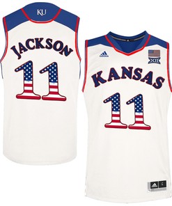 Male Kansas Jayhawks White Josh Jackson NCAA College Basketball Jersey