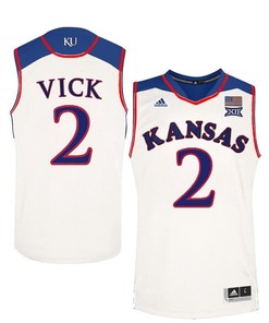 Male Kansas Jayhawks White Lagerald Vick College Basketball Jersey