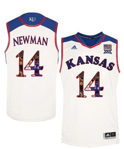 Male Kansas Jayhawks White Malik Newman College Basketball Portrait Jersey