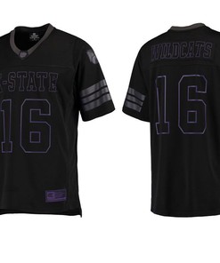 Male Kansas State Wildcats Black College Colosseum Blackout Football Jersey