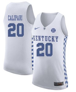 Male Kentucky Wildcats White Brad Calipari NCAA Basketball Jersey