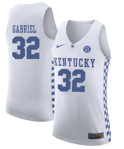Male Kentucky Wildcats White Wenyen Gabriel NCAA Basketball Jersey