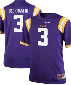 Male LSU Tigers #3 Odell Beckham Jr Purple College Football Jersey
