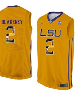 Male LSU Tigers Gold Antonio Blakeney College Basketball Jersey