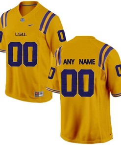 Male LSU Tigers Gold College Limited Football Customized Jersey