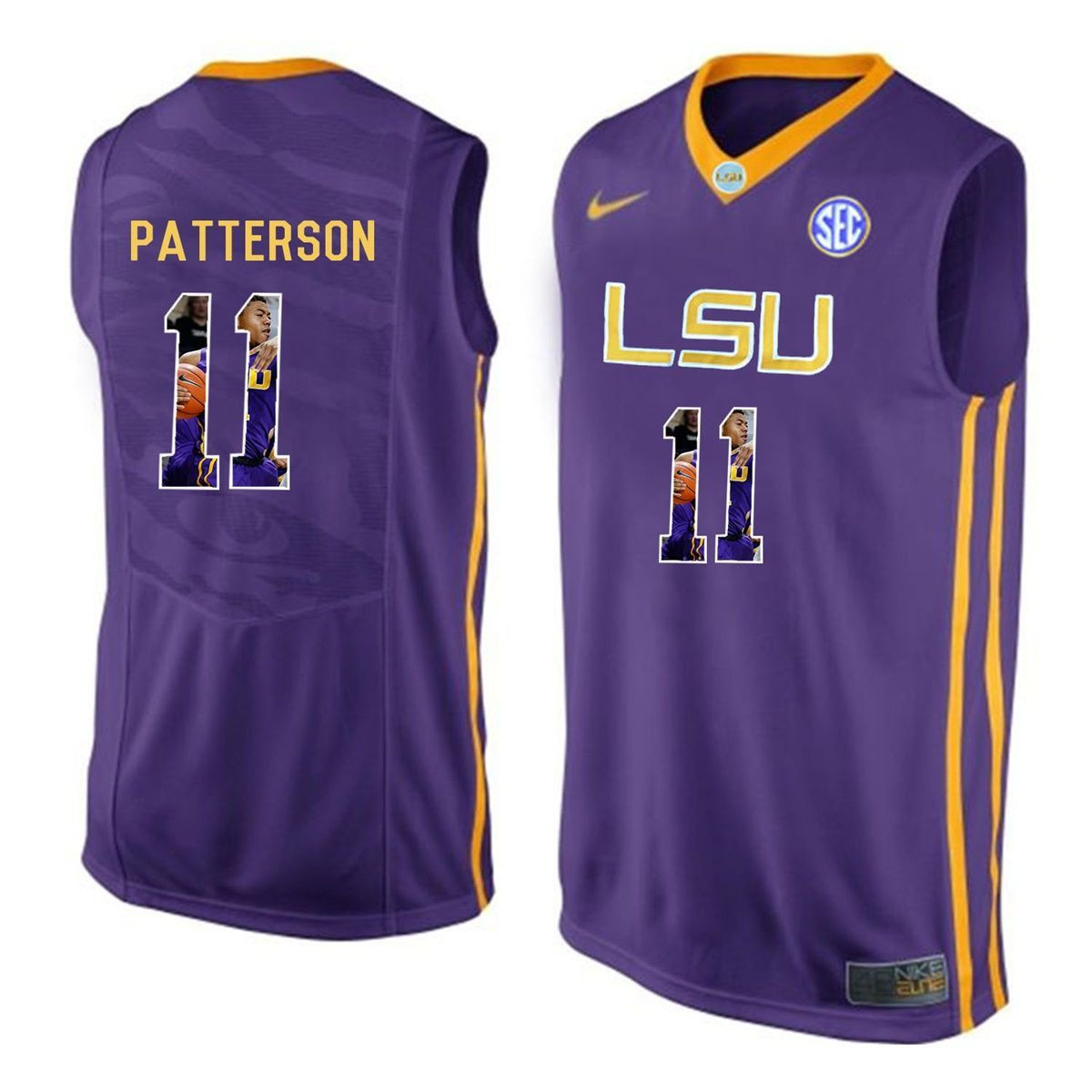 Male LSU Tigers Purple Jalyn Patterson College Basketball Jersey