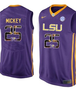 Male LSU Tigers Purple Jordan Mickey College Basketball Jersey