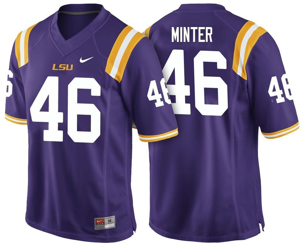 Male LSU Tigers Purple Kevin Minter NCAA Football Jersey