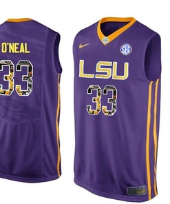 Male LSU Tigers Purple Shaquille O’Neal College Basketball Jersey