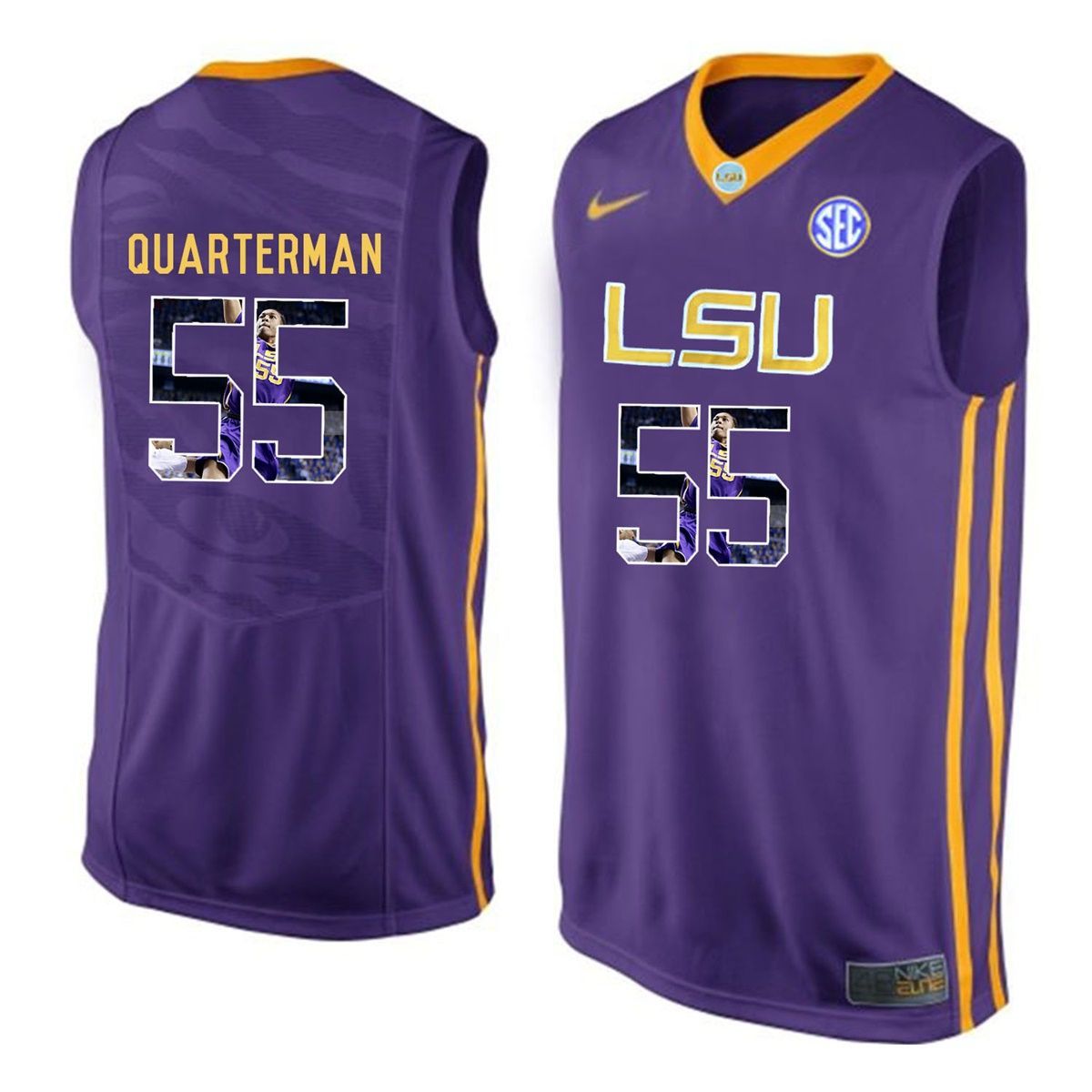 Male LSU Tigers Purple Tim Quarterman College Basketball Jersey