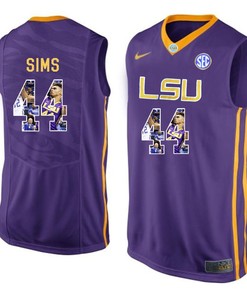 Male LSU Tigers Purple Wayde Sims College Basketball Jersey