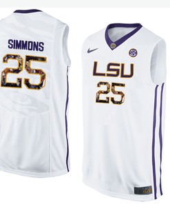 Male LSU Tigers White Ben Simmons College Basketball Jersey