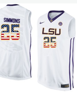 Male LSU Tigers White Ben Simmons NCAA College Basketball Jersey