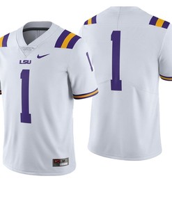 Male LSU Tigers White College Football Game Jersey