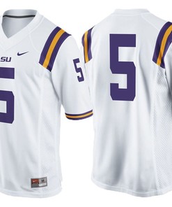 Male LSU Tigers White College Football Game Performance Jersey