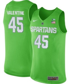 Male Michigan State Spartans Apple Green Denzel Valentine NCAA Basketball Jersey