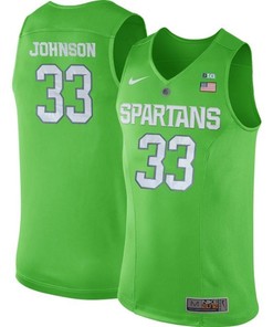 Male Michigan State Spartans Apple Green Magic Johnson NCAA Basketball Jersey