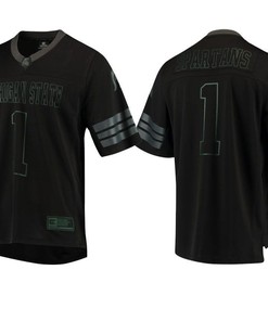Male Michigan State Spartans Black College Colosseum Blackout Football Jersey