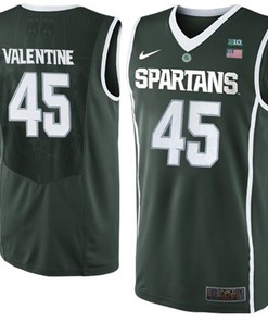 Male Michigan State Spartans Green Denzel Valentine NCAA Basketball Jersey