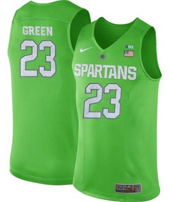 Male Michigan State Spartans Green Draymond Apple NCAA Basketball Jersey