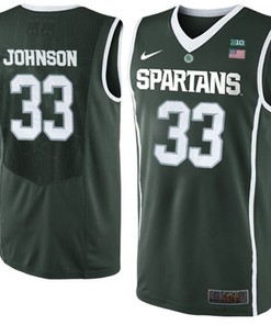 Male Michigan State Spartans Green Magic Johnson NCAA Basketball Jersey