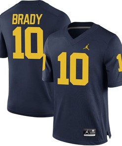 Male Michigan Wolverines #10 Tom Brady Navy College Football Jersey