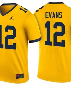Male Michigan Wolverines Maize Chris Evans NCAA Football Jersey