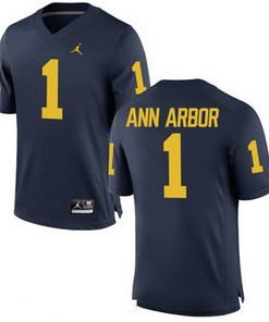 Male Michigan Wolverines Navy Ann Arbor NCAA Alumni Football Game Jersey