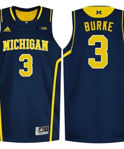 Male Michigan Wolverines Navy Blue Trey Burke College Basketball Jersey