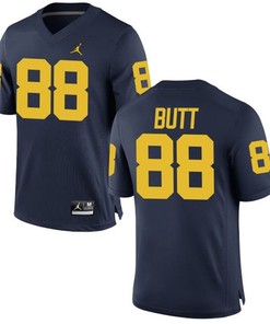 Male Michigan Wolverines Navy Jake Butt NCAA Alumni Football Game Jersey