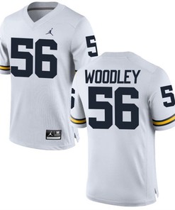 Male Michigan Wolverines White Lamarr Woodley NCAA Alumni Football Game Jersey