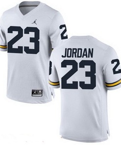 Male Michigan Wolverines White Michael Jordan NCAA Alumni Football Game Jersey