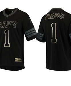 Male Navy Midshipmen Black College Colosseum Blackout Football Jersey