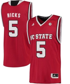 Male North Carolina State Wolfpack Red Darius Hicks NCAA College Basketball Jersey
